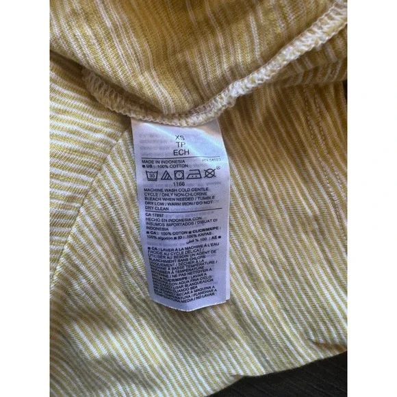 Old Navy Casual T-Shirt Dress Striped Yellow Comfy Everyday XS - Picture 3 of 3